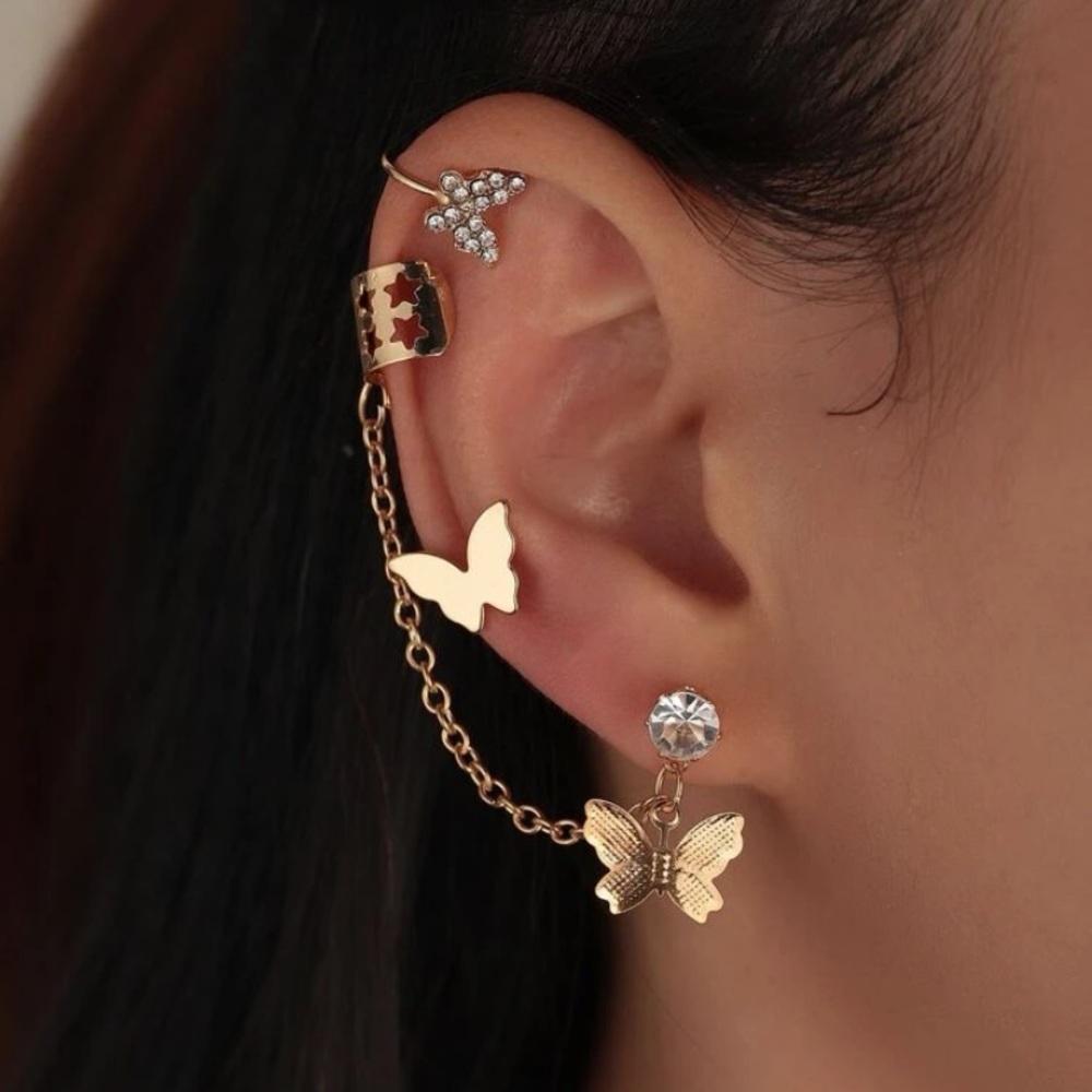 3pcs butterfly earring set